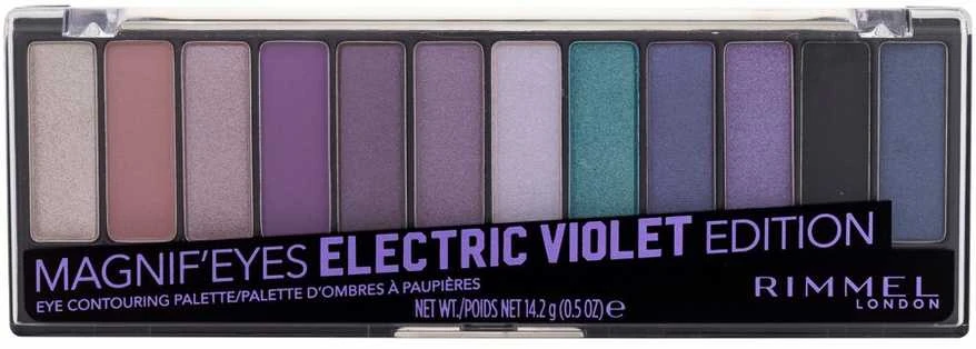 Rimmel London Magnif'Eyes akių šešėlių paletė 008 Electric Violet 12 atspalvių