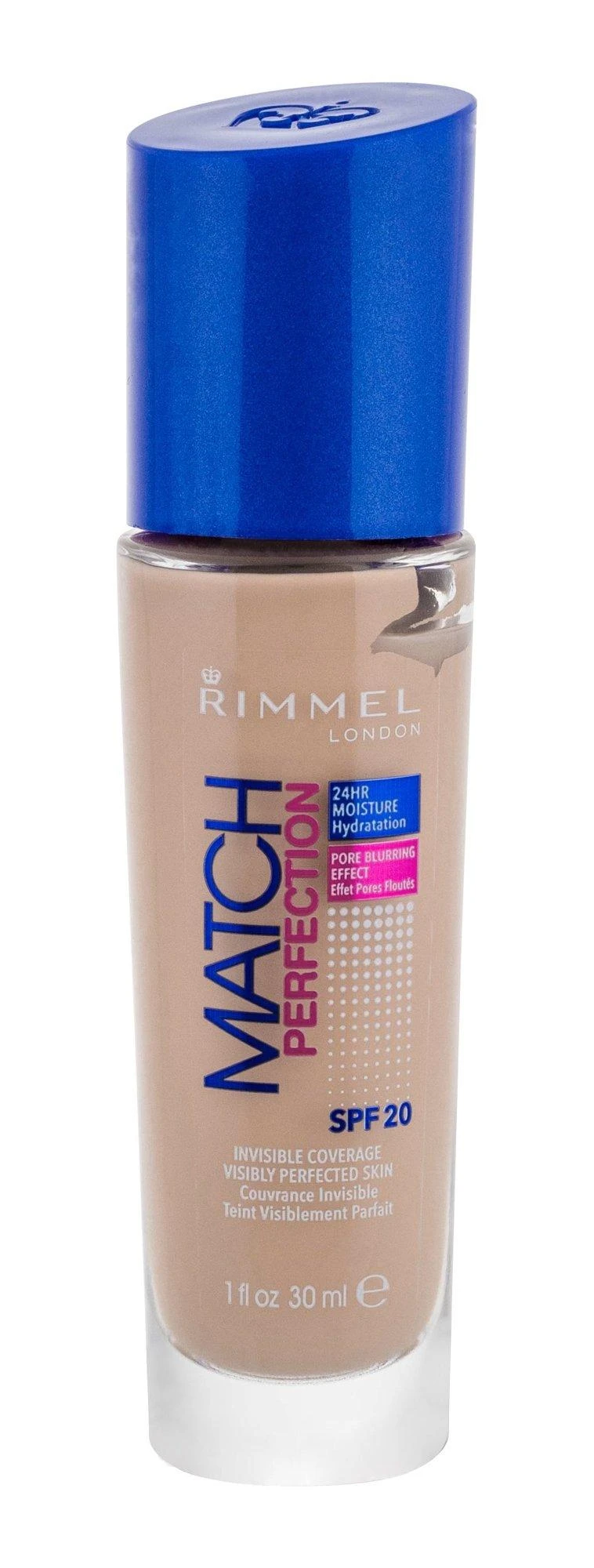 Rimmel London Match Perfection SPF20 makiažo pagrindas Moterims 30 ml, Light Porcelain 10- Cool
