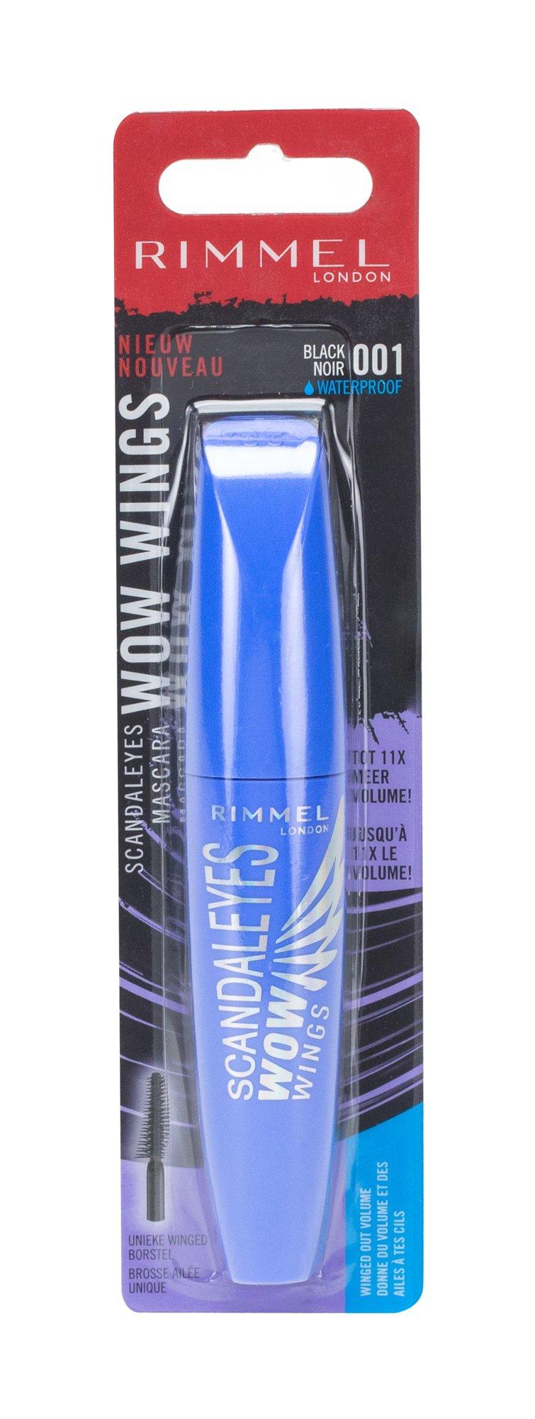 Rimmel London Scandaleyes Wow Wings vandeniui atsparus blakstienų tušas 001-Juodas