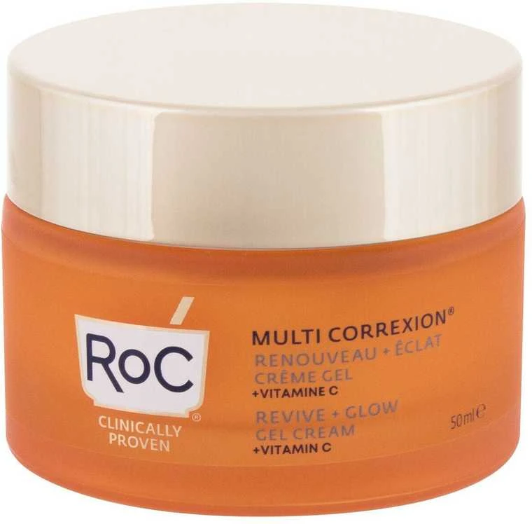 ROC Multi Correxion Revive & Glow Gel Kreminis spindesio suteikiantis gelinis kremas veidui, 50 ml