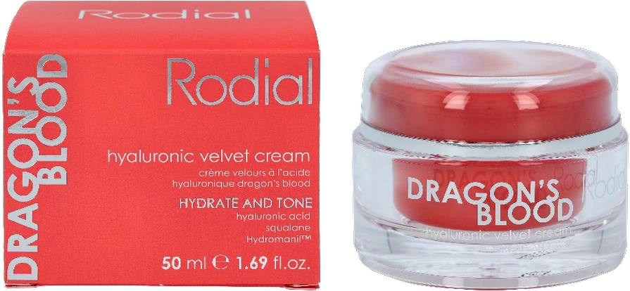 Rodial Dragon's Blood Velvet Kreminis drėkinantis veido kremas normaliai/sausai odai, 50 ml