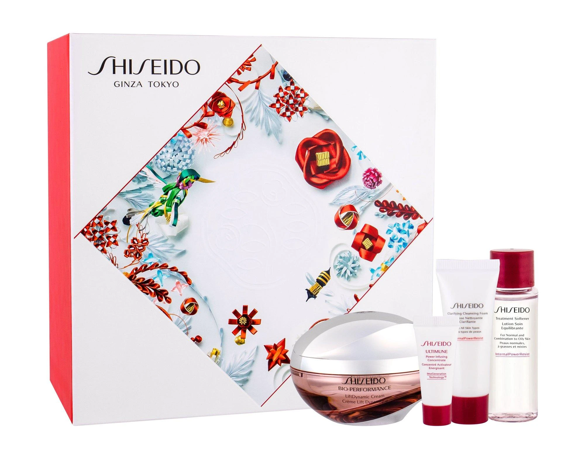 „Ginza Tokyo“ rinkinys „Shiseido“: „Bio-Performance“ – „Liftdynamic“, liftingo, kreminis, veidui, 50 ml + „Benefiance“, valomosios, valomosios putos
