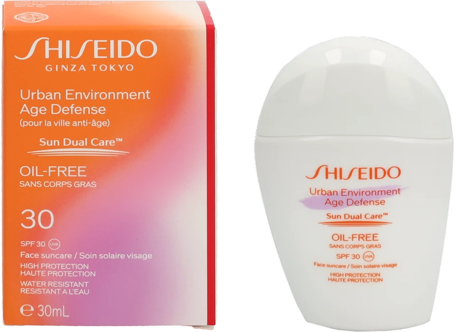 Kremas nuo saulės Shiseido Urban Environment Age Defense Oil-Free, su SPF30, 30 ml