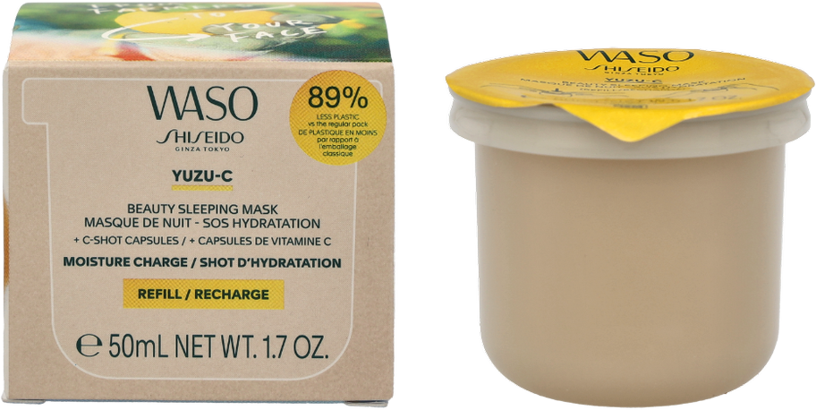 Shiseido Waso Yuzu-C Beauty Sleeping Mask-Refill drėkinanti naktinė veido kaukė-papildymas, 50 ml