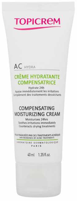 Topicrem AC Compensating Moisturizing Kreminis drėkinamasis veido kremas po aknės, 40 ml