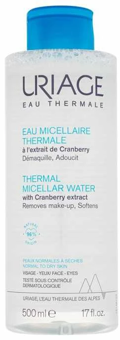 Uriage Eau Thermale Micellar Vanduo micelinis vanduo sausai ir normaliai odai, 500 ml