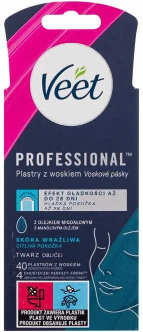 Veet Professional vaško juostelės veidui, 40 vnt paketas