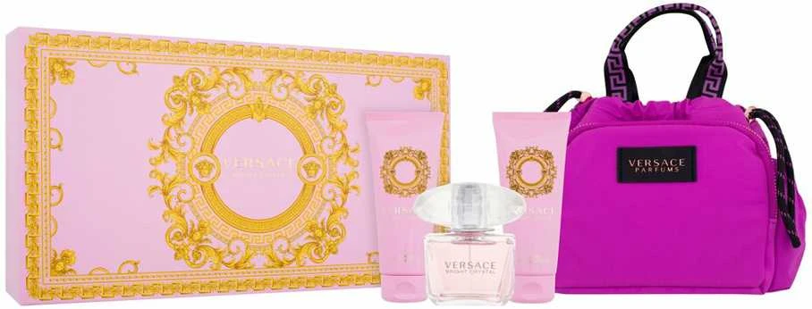 Kvepalų rinkinys moterims Versace Bright Crystal (EDT, 90 ml + kūno losjonas, 100 ml + dušo želė, 100 ml + kosmetinė)