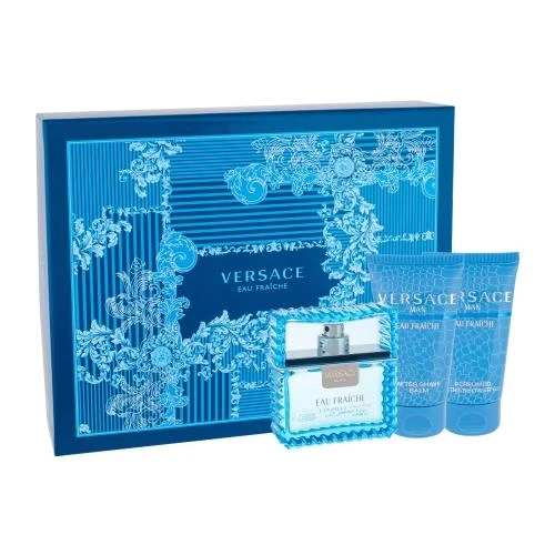 Versace Man Eau Fraiche rinkinys vyrams (EDT, 50 ml + dušo želė, 50 ml+ balzamas po skutimosi, 50 ml)