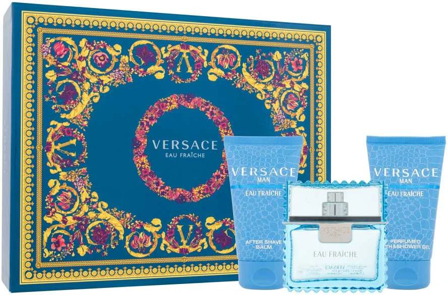 Versace Man Eau Fraiche rinkinys vyrams (EDT, 50 ml + dušo želė, 50 ml+ balzamas po skutimosi, 50 ml)