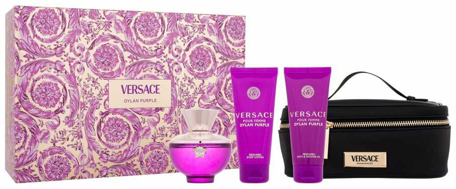 Kvepalų rinkinys moterims Versace Pour Femme Dylan Purple (EDP, 100 ml + dušo želė, 100 ml + kūno losjonas, 100 ml + kosmetinė)