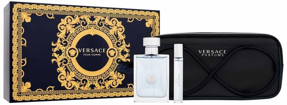 Versace Pour Homme EDT rinkinys vyrams (EDT 100 ml + EDT 10 ml + Kosmetinis krepšelis)