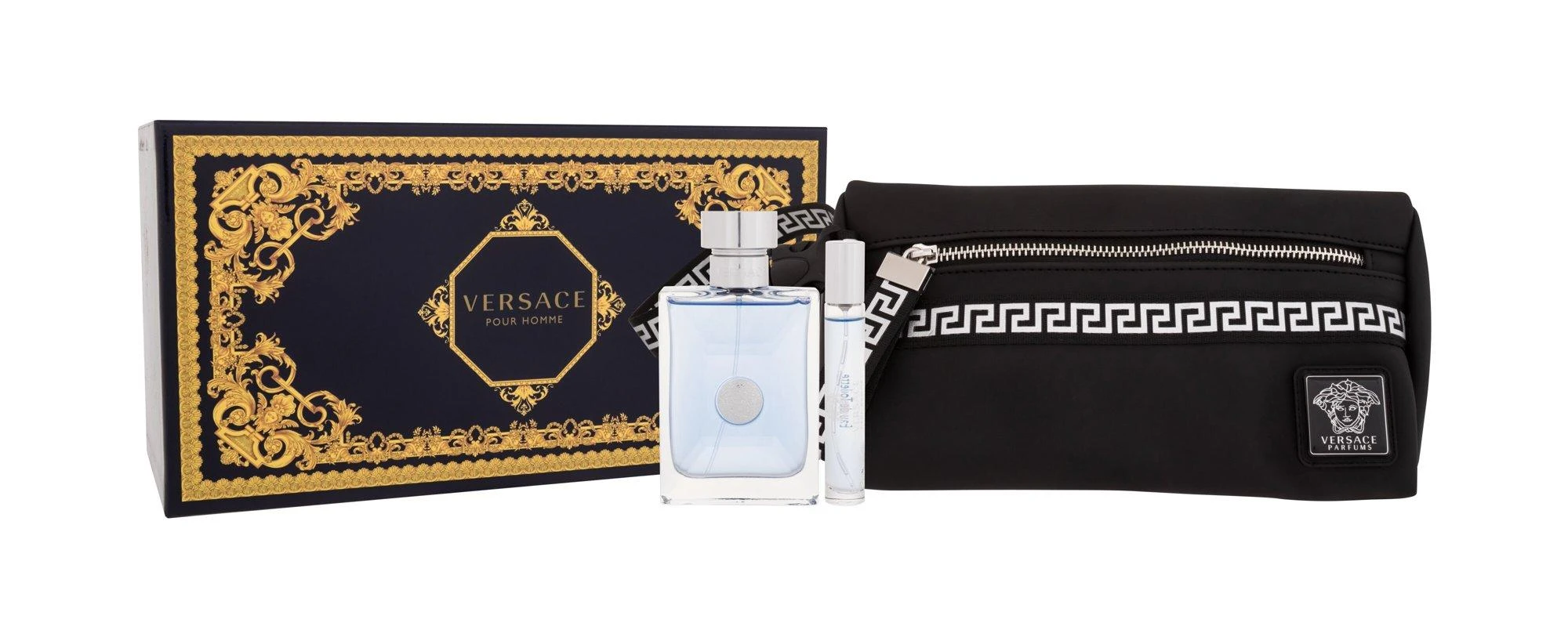Versace Pour Homme EDT rinkinys vyrams (EDT 100 ml + EDT 10 ml + Kosmetinis krepšelis)