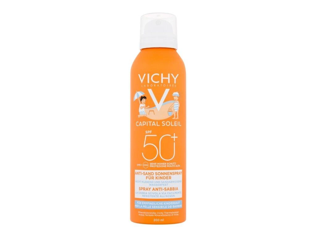 Vichy Capital Soleil Anti-Sand Mist SPF 50+ purškiama apsauginė dulksna nuo saulės vaikams, 200 ml
