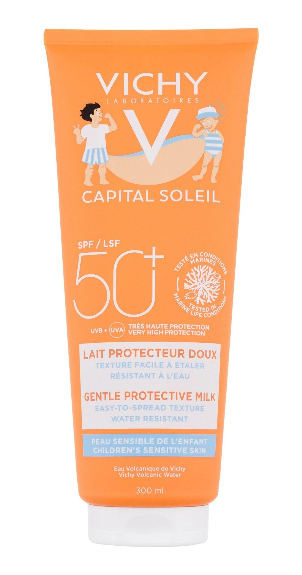 Vichy Capital Soleil Gentle Milk Children švelnus apsauginis pienelis vaikams Spf50 300ml