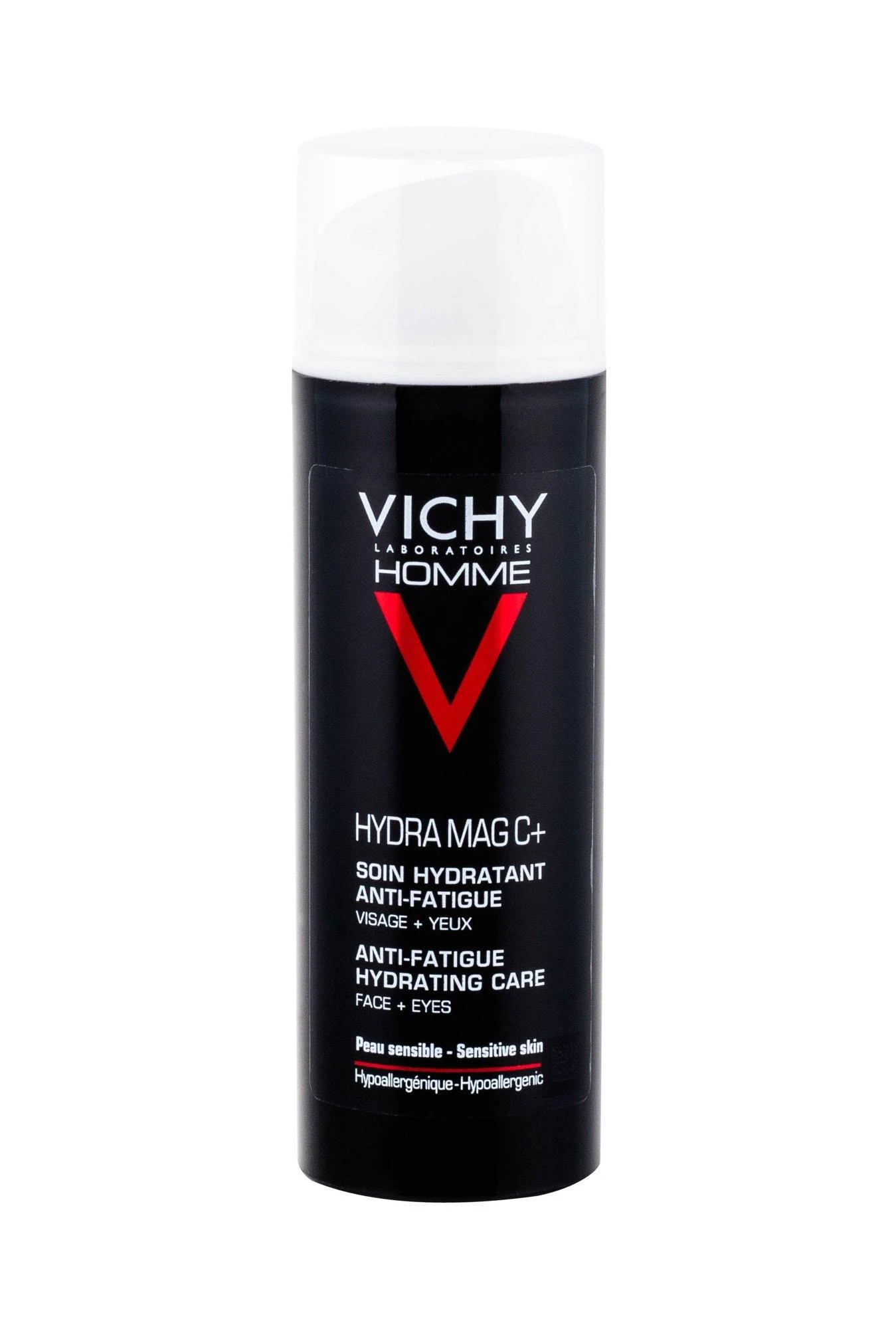 Vichy Homme Hydramag C Anti Fatigue Hydrating Care drėkinantis veido ir akių kremas vyrams, 50 ml