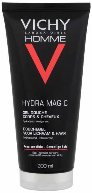 Vichy Homme Hydra Mag C Dušo želė Body And Hair dušo gelis vyrams kūnui ir plaukams, 200 ml