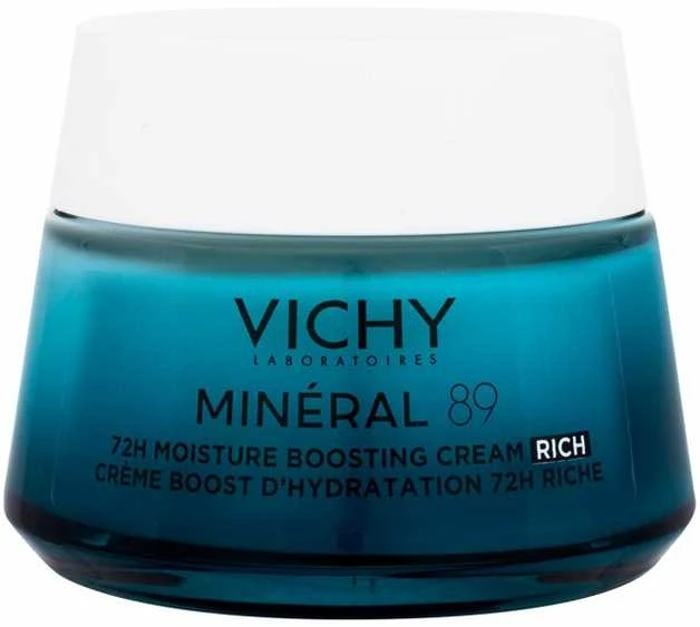 Vichy Mineral 89 Rich Kreminis drėkinantis kremas sausai ir jautriai veido odai, 50 ml