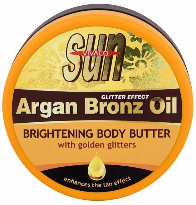 Vivaco Sun Argan Bronz Oil Glitter Aftersun Butter After Sun Care unisex, 200 ml