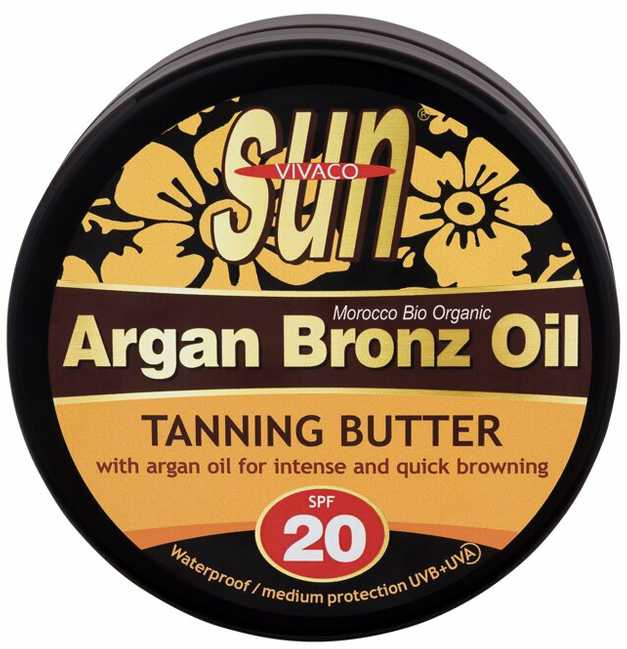 Vivaco Sun Argan Bronz Oil Suntan Butter Sun Losjonas kūnui unisex, 200 ml
