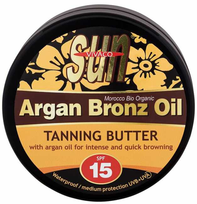 Vivaco Sun Argan Bronz Oil Suntan Butter Sun Losjonas kūnui unisex, 200 ml