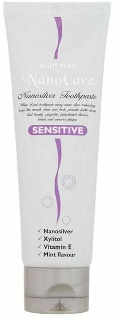 White Pearl Vitalcare ( Baltas Pearl Nano Care Sidabrinis Sensitiv e Dantų pasta) 100 g