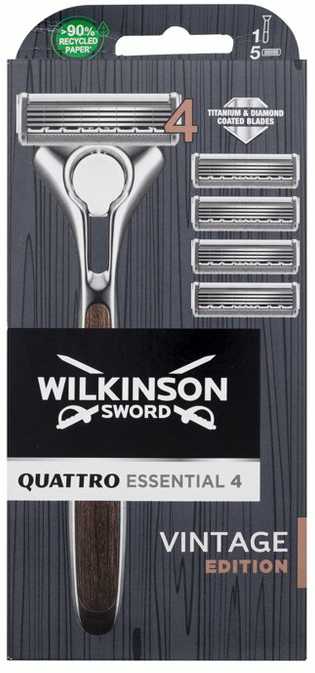 Wilkinson Sword Quattro Essential 4 Vintage Edition Razor vyrams, 1 pc