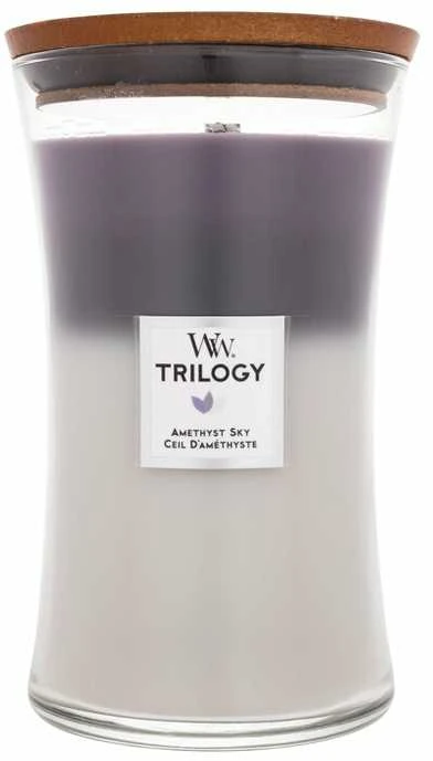 Woodwick WW TRILOGIJA DIDELIS STIKLAINIS AMETISTAS DANGUS