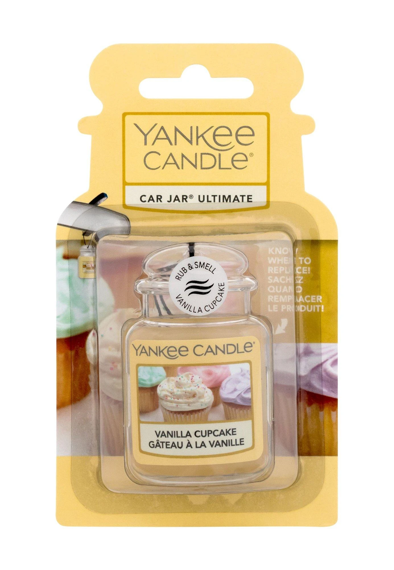 Yankee Candle Vanilla Cupcake automobilio žvakė Stiklainyje, 24 g