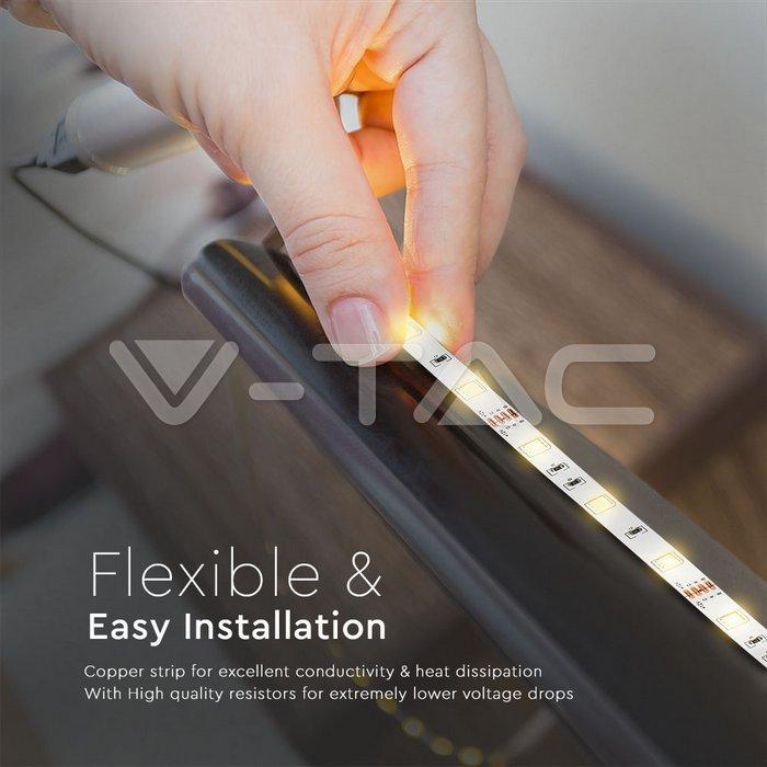 4,8 W/m, 100-240V LED juosta V-TAC, RGB. Komplekte 2x5m juosta, adapteris ir valdymo pultelis