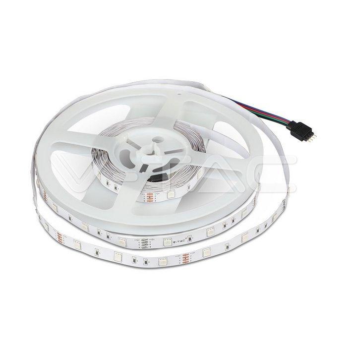 4,8 W/m, 100-240V LED juosta V-TAC, RGB. Komplekte 2x5m juosta, adapteris ir valdymo pultelis