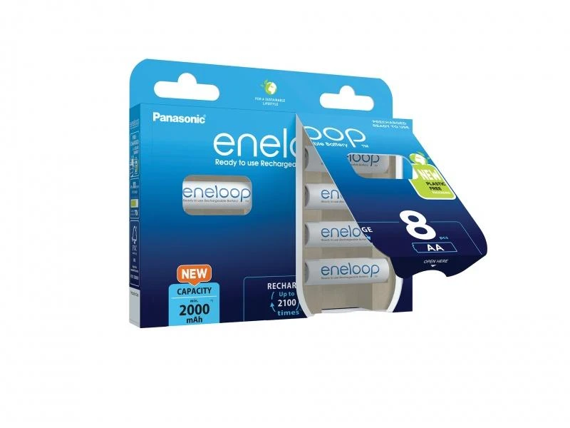 Panasonic Eneloop AA baterijos, 8 vnt. pakuotė