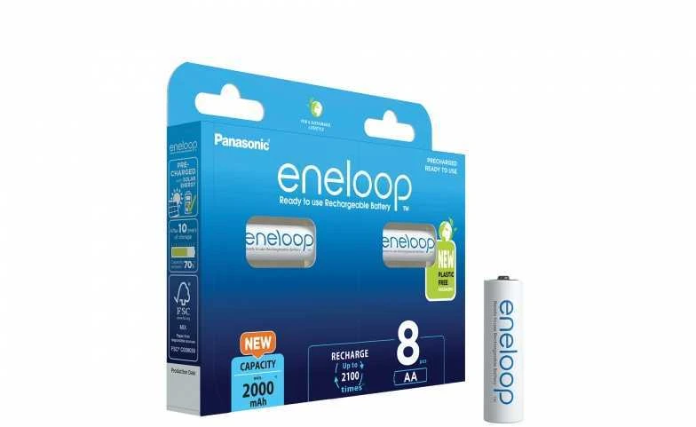 Įkraunamos baterijos Panasonic ENELOOP BK-3MCDE/8HH, 2000 mAh, 2100 (8xAA)