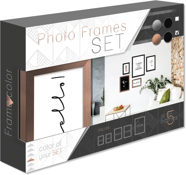 Nuotraukų rėmelis Rėmelis STYLER GRAPHICS COPPER SET 2x10x15/2x15x21/1x21x30 juodas-bronzinis| 15mm