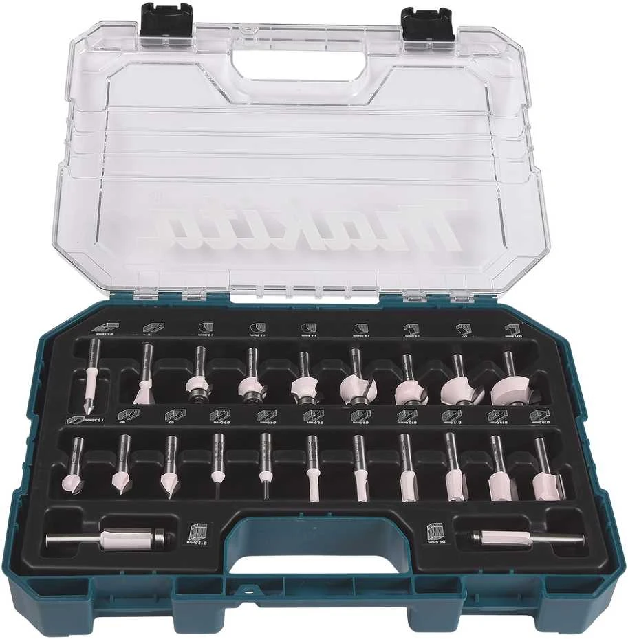 Makita 22 vnt. frezų rinkinys, įvairios paskirties D-74778