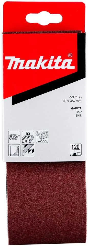 Makita Šlifavimo juosta 76x457 K120(5Vnt.) 9910 9911 P-37138