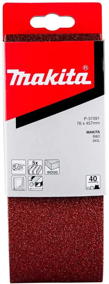 Makita Šlifavimo juosta 76x457 K40(5Vnt.) 9910 9911 P-37091