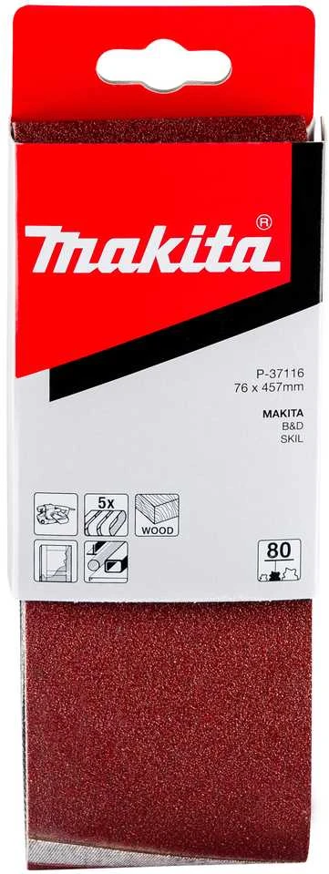 Šlifavimo juosta Makita P-37116, Nr  80, 457 x 76 mm, 5 vnt