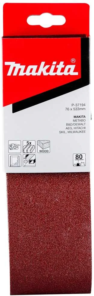 Makita Šlifavimo juosta 76x533 K80(5Vnt.) 9903 P-37194