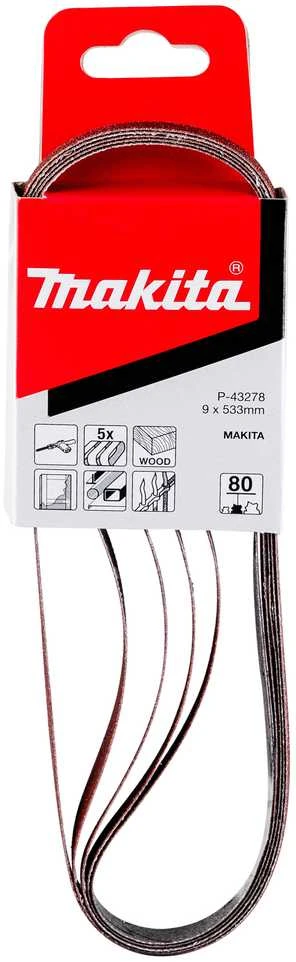 Makita Šlifavimo juosta 9X533 K80 (5Vnt.) 9032 P-43278