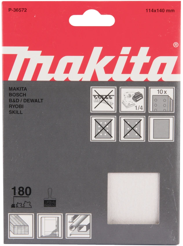 Makita Šlifavimo popierius 114X140 K180(10Vnt.) BO4556 P-36572