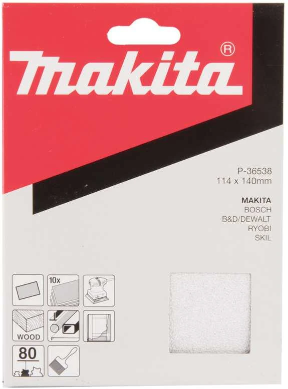 Makita Šlifavimo popierius 114X140 K80(10Vnt.) BO4556 P-36538