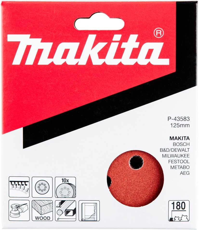 Makita Šlifavimo popierius 125MM K180(10Vnt.) BO5021 P-43583
