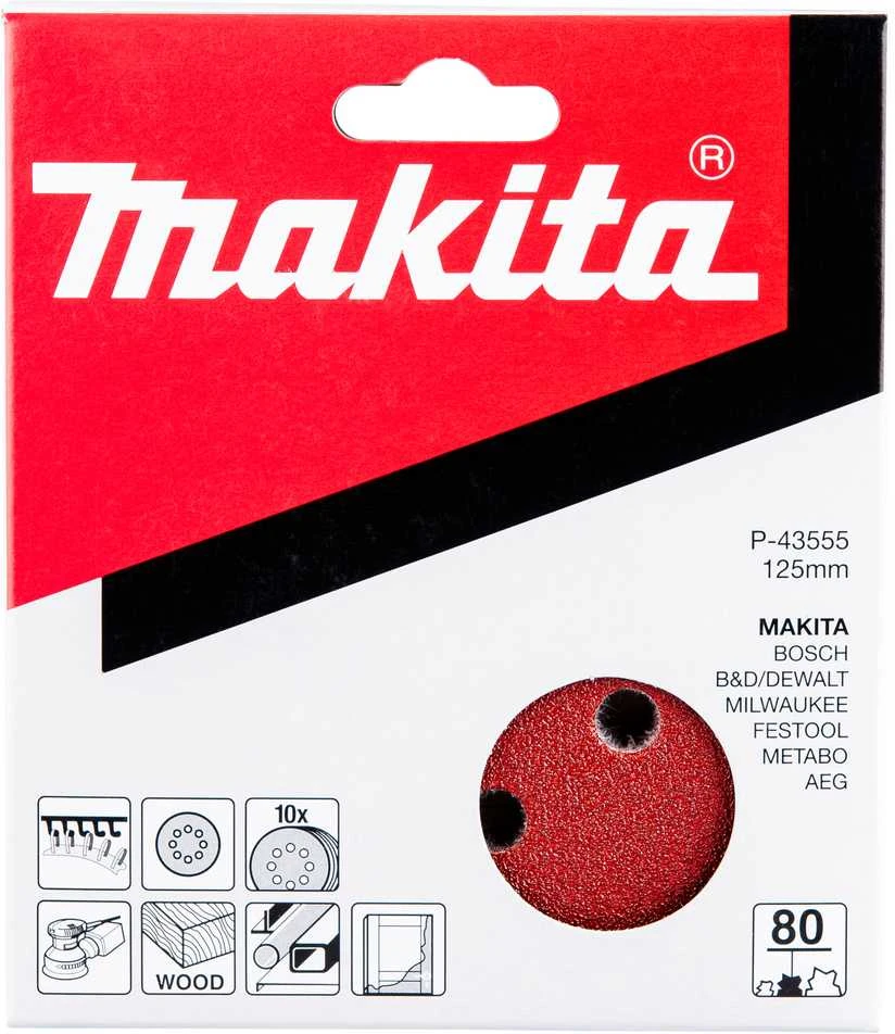 Makita Šlifavimo popierius 125MM K80 (10Vnt.) BO5021 P-43555
