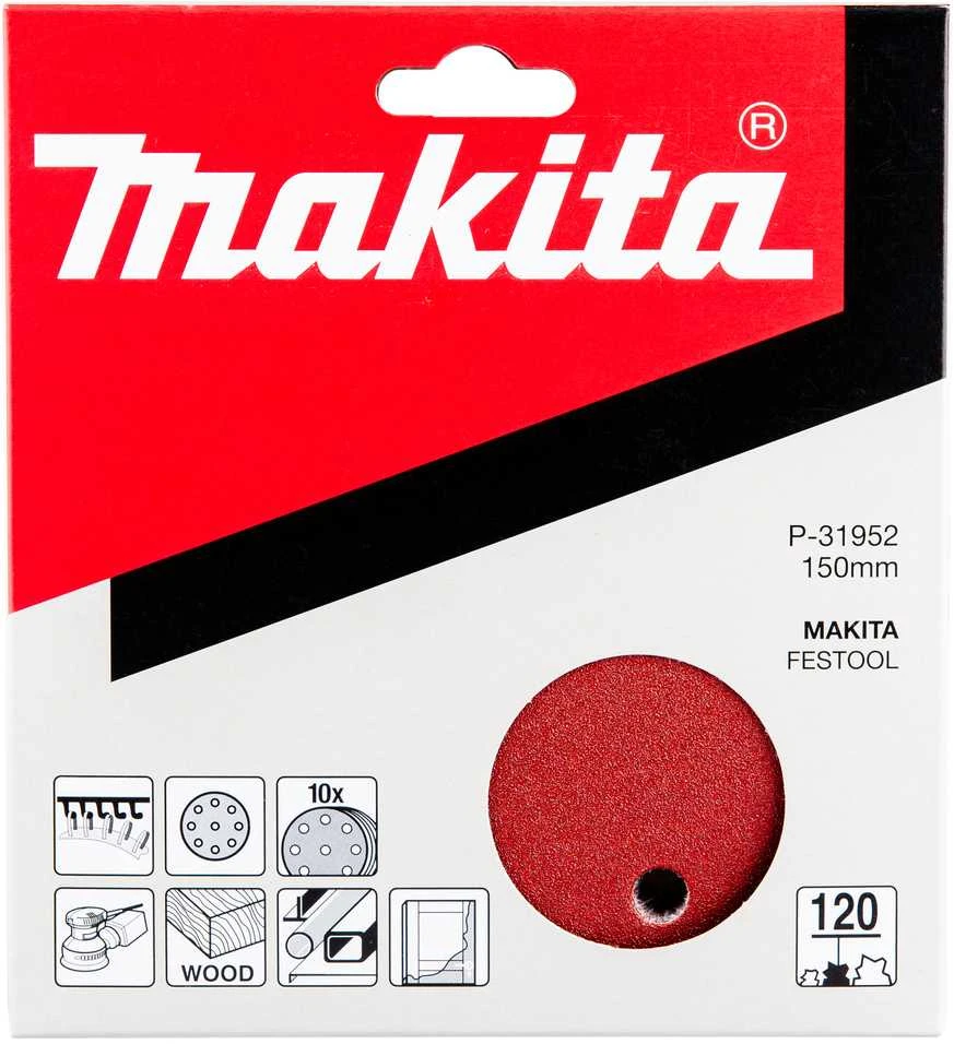 Makita Šlifavimo popierius 150MM K120(10Vnt.)BO6030 BO6040 P-31952