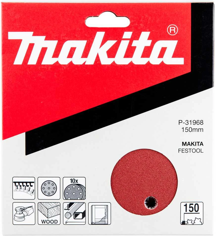 Makita Šlifavimo popierius 150MM K150(10Vnt.)BO6030 BO6040 P-31968