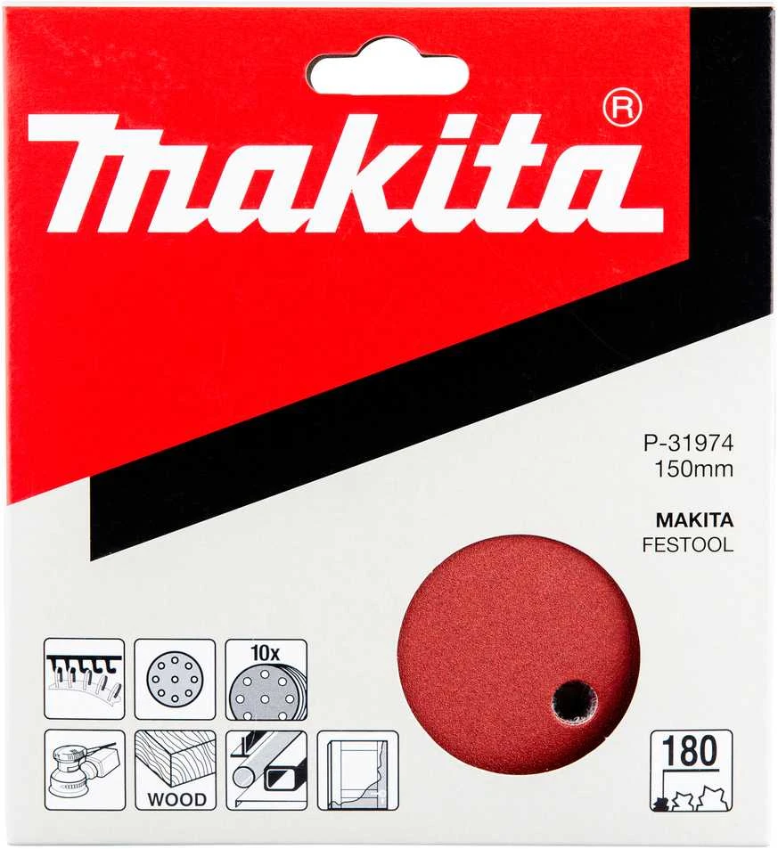 Makita Šlifavimo popierius 150MM K180(10Vnt.)BO6030 BO6040 P-31974