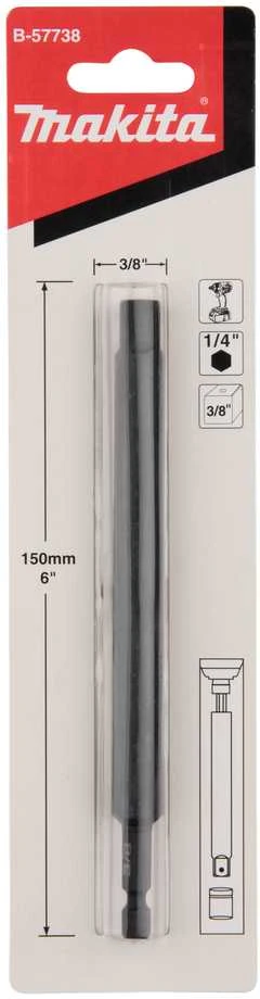 Makita Adapteris 1/4" - 3/8" smūginiams suktuvams 150MM B-57738