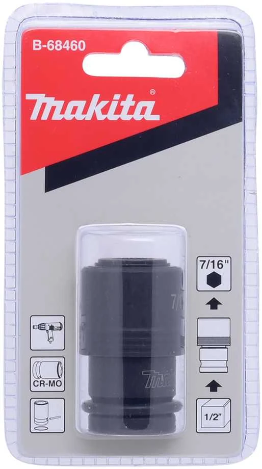 Makita Adapteris antgaliams iš 1/2'' keturkampio į 7/16'' šešiakampį B-68460
