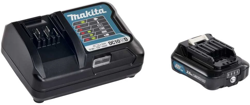Makita CXT įkroviklis ir 12V 2.0Ah akumuliatorius